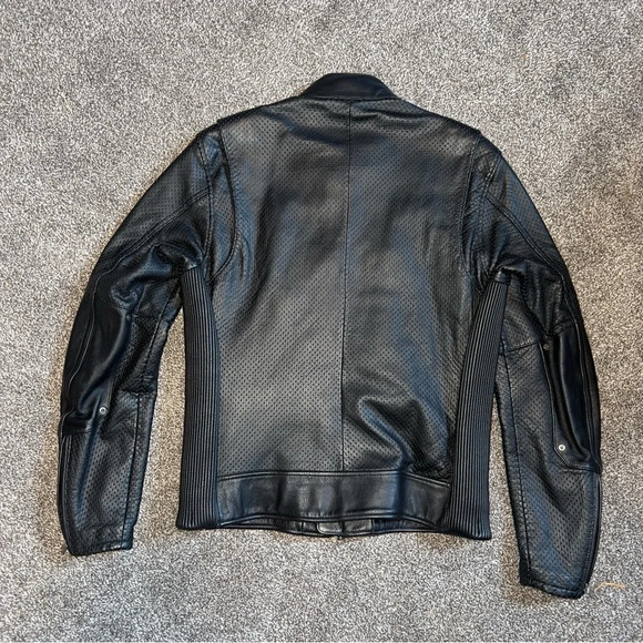 Harley Davidson Men's Perforated Breathable Black Leather Riding Jacket Medium - Picture 2 of 11
